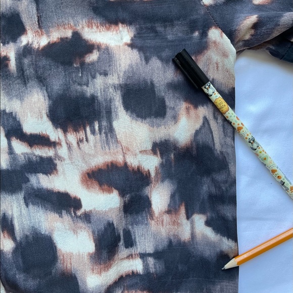 BcbgMaxAzria Walena 100%Silk Dress Ikat Color Splatter Print Size XS Can Fit S M - Picture 12 of 15